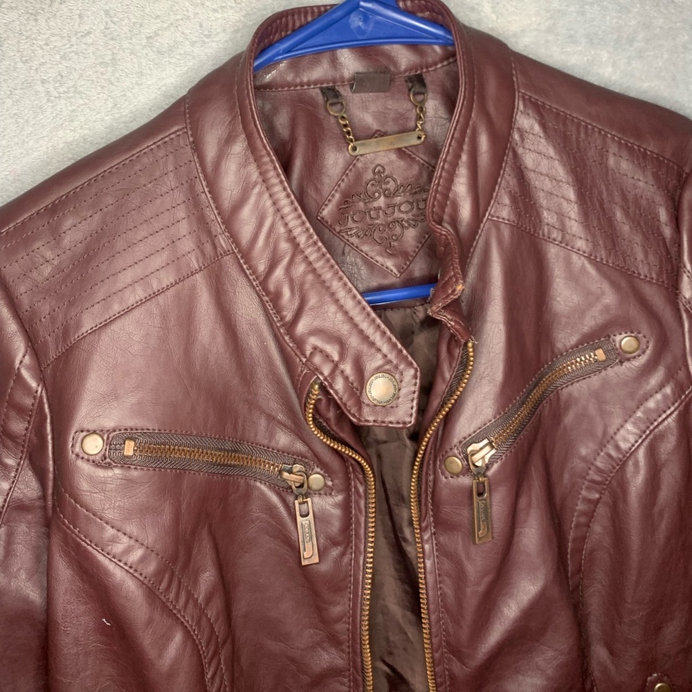 burgundy leather jacket